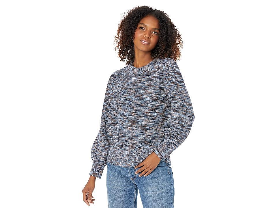 NIC+ZOE Femme Sleeve Space Dye Sweater (Indigo Mix) Women's Clothing Product Image