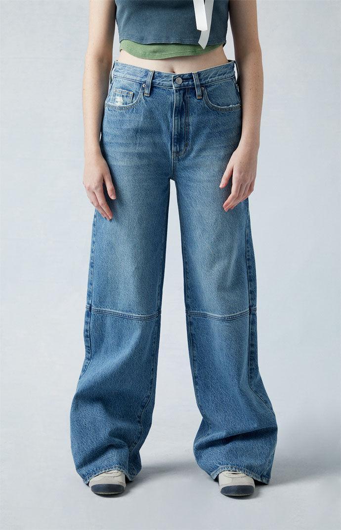 Women's Eco Paneled Mid Rise Baggy Jeans - Product Image