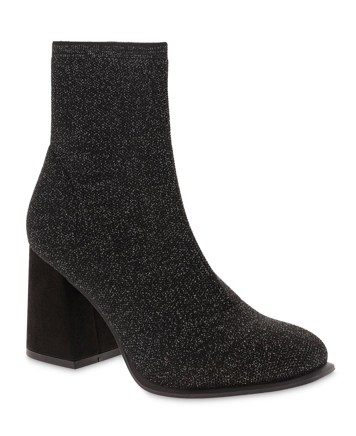 Mia Womens Piana Block Heel Knit Sock Booties Product Image