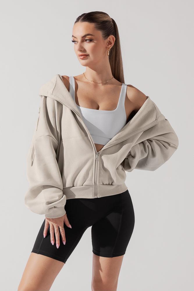 Zip Cloud Hoodie - Seashell  Product Image