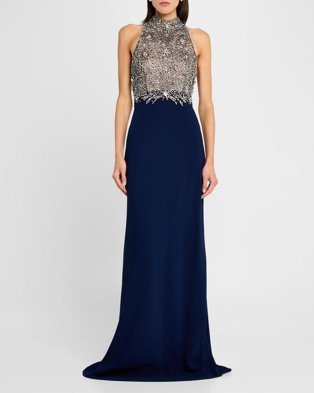 Orion Crystal Halter Column Gown Product Image