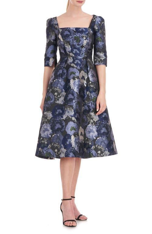 Kay Unger Piper Floral Jacquard Fit & Flare Midi Dress Product Image