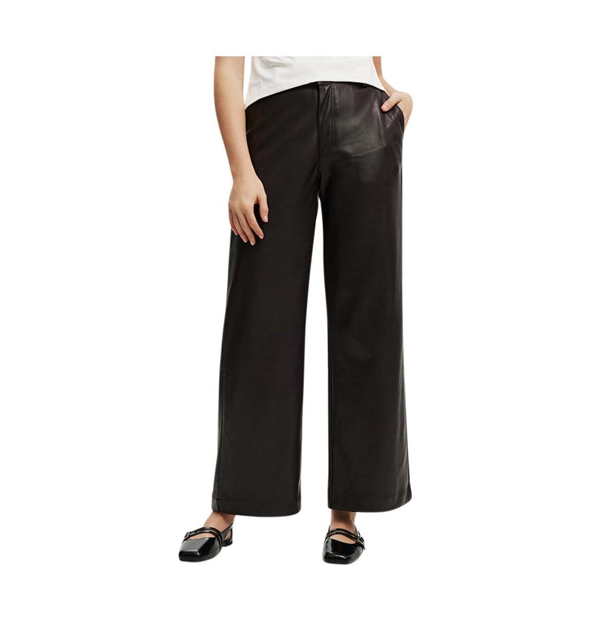 Cotton On Womens Faux Leather Wide Leg Pant product image