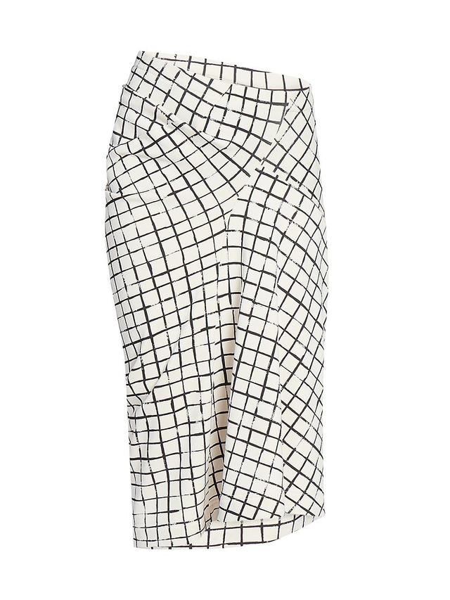 Womens Harens Graphic Cotton Seamed Midi-Skirt Product Image