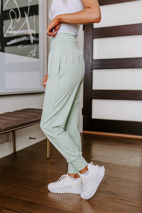 Coffee Run Cutie High Waist Butter Soft Joggers in Mint Product Image