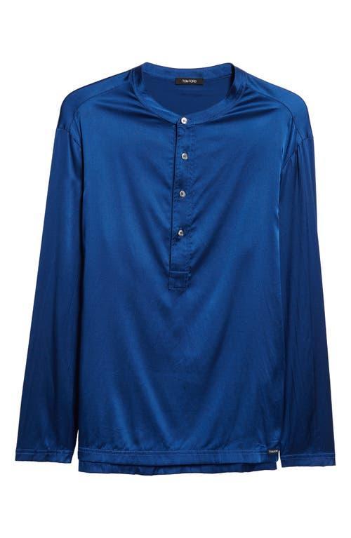 TOM FORD Henley Stretch Silk Pajama Shirt Product Image