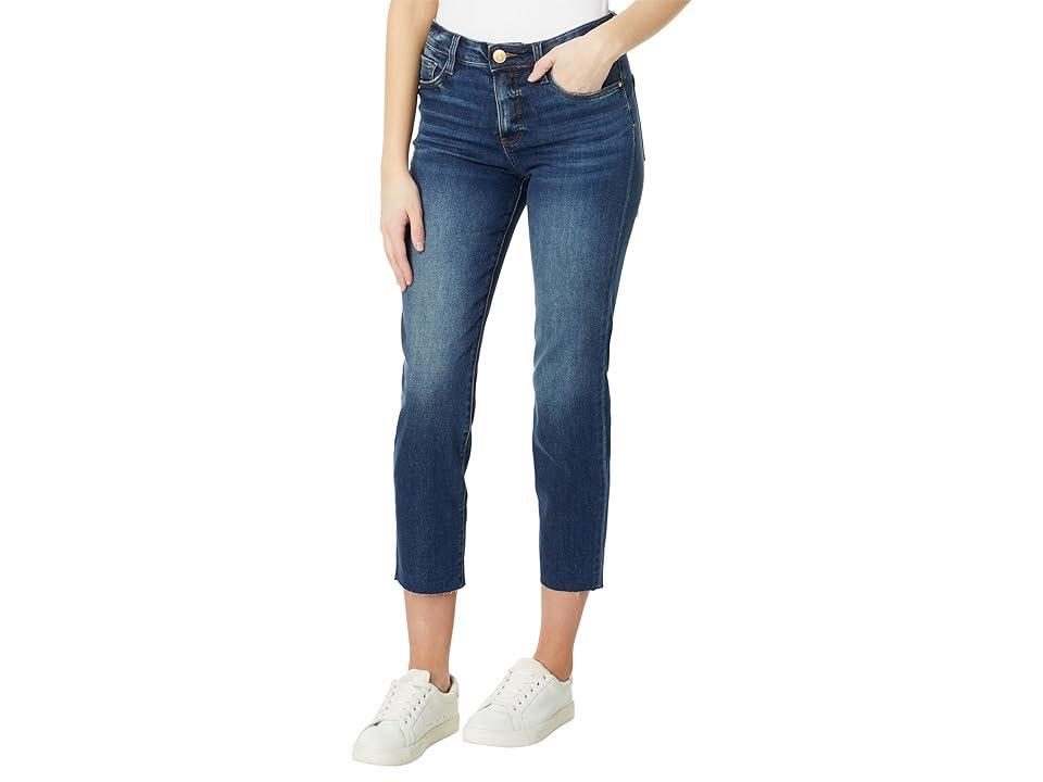 KUT from the Kloth Reese High-Rise Fab Ab Ankle Straight Raw Hem In Acquired (Acquired) Women's Jeans Product Image