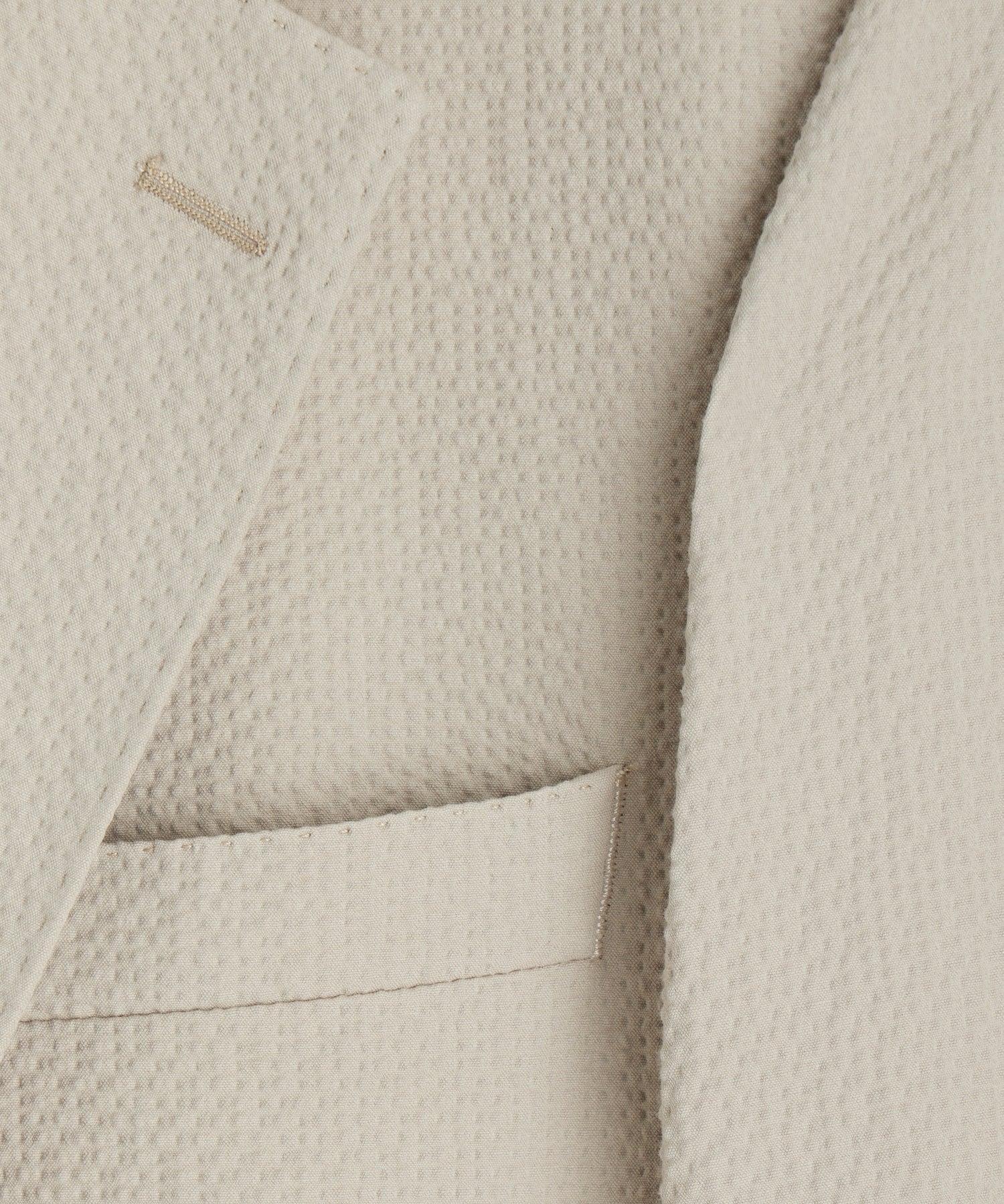 Italian Seersucker Sutton Trouser in Stone Product Image