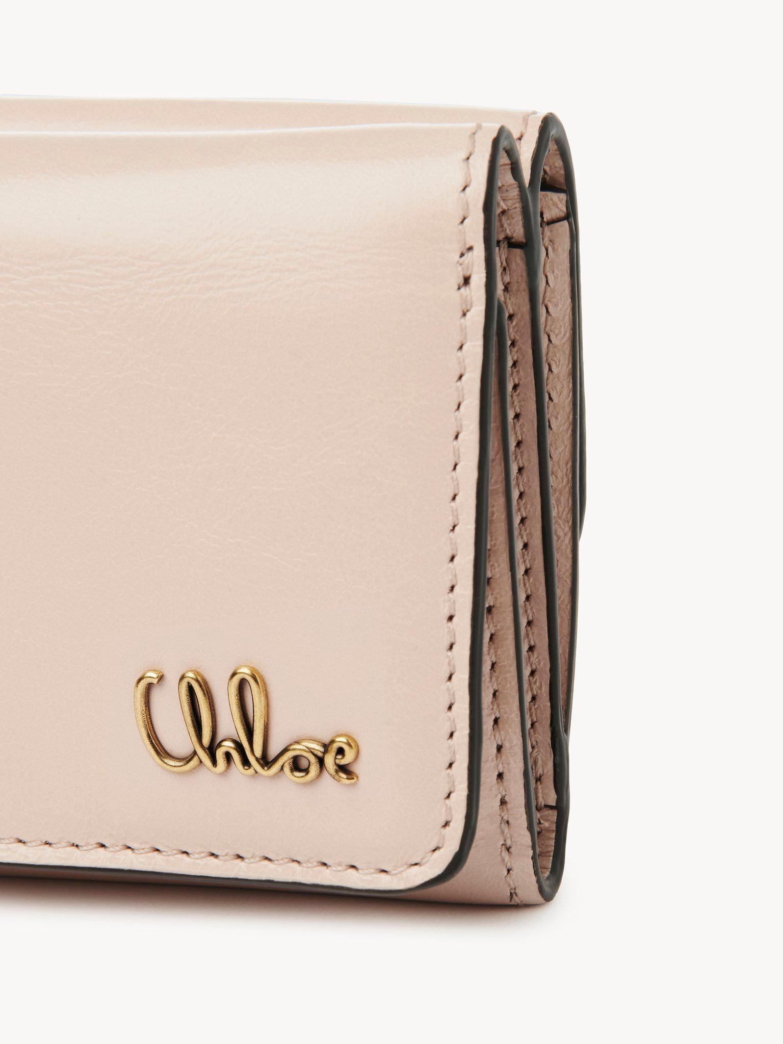 Mini Chloé Iconic tri-fold in shiny leather Product Image