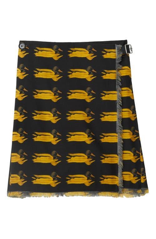 burberry Duck Print Pleated Wool Kilt Skirt Product Image