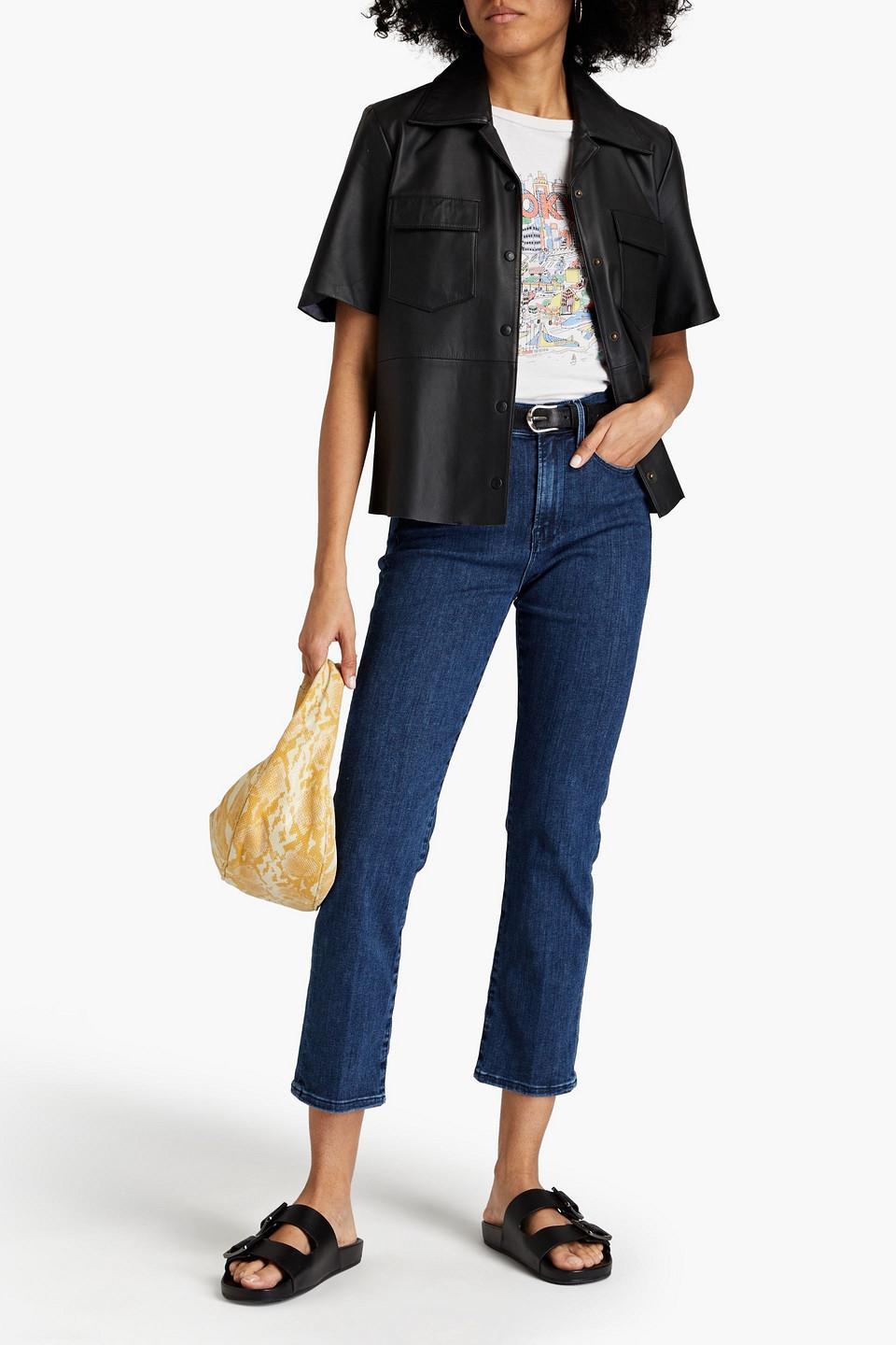 Kinley Cropped High-rise Straight-leg Jeans In Mid Denim Product Image