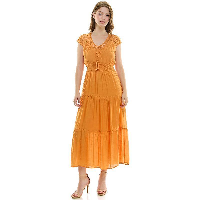 Womens Luxology Gauze Smocked Waist Maxi Dress Product Image