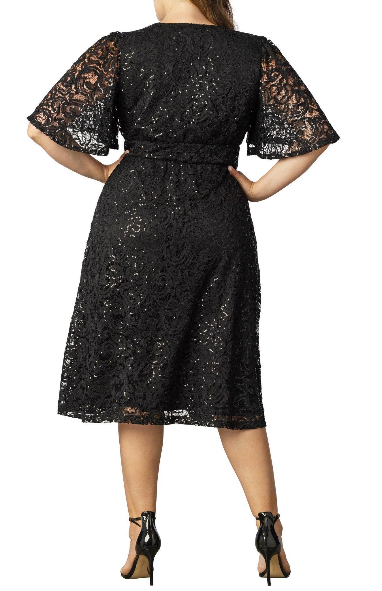 Starry Sequined Lace Cocktail Dress - Plus Product Image