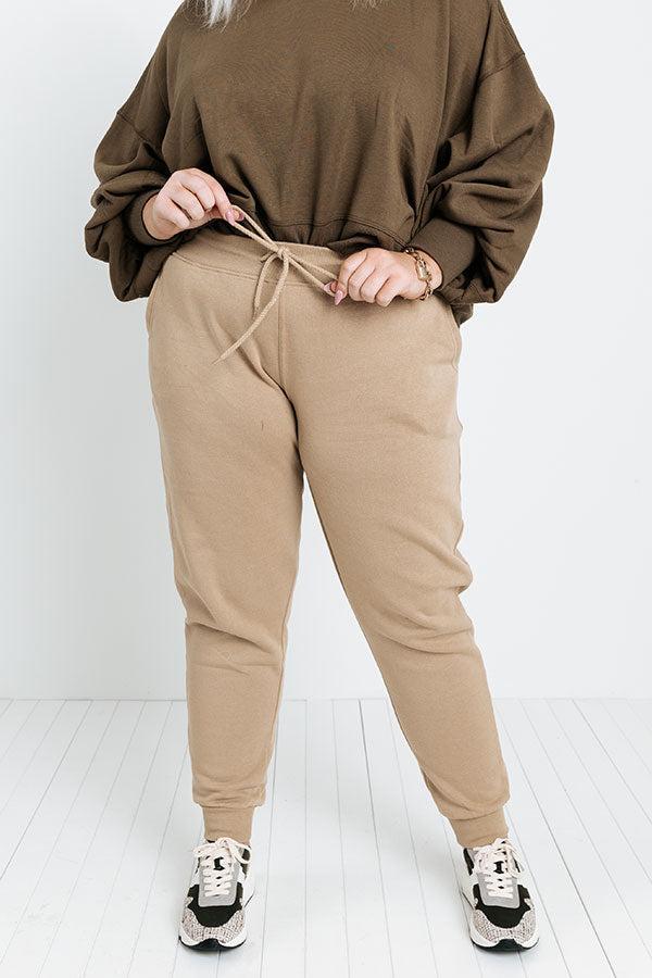 Count On You Joggers In Khaki Curves Product Image