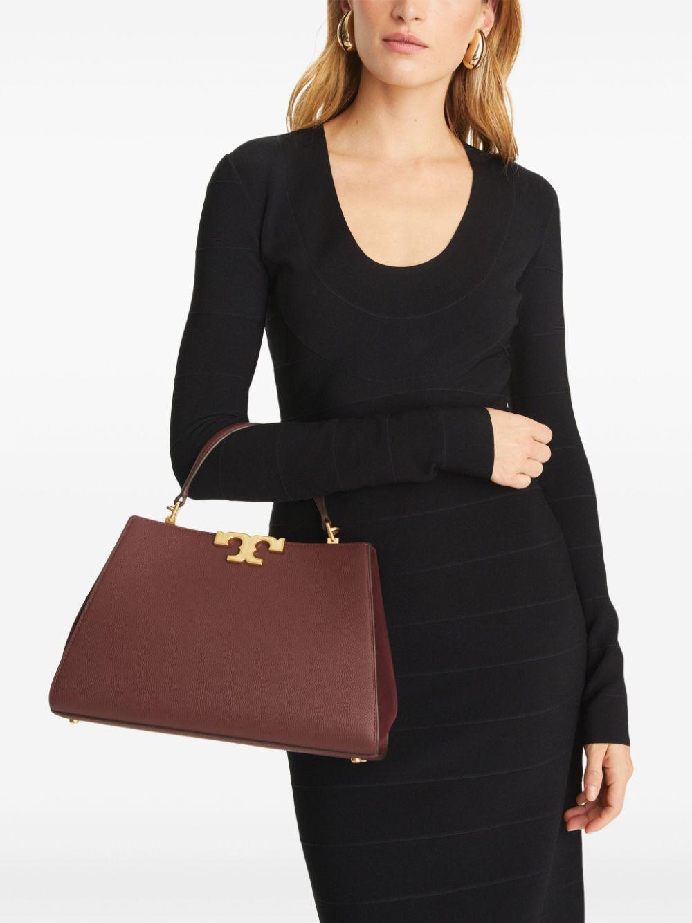 Eleanor Pebbled Satchel In Dark Cabernet Product Image