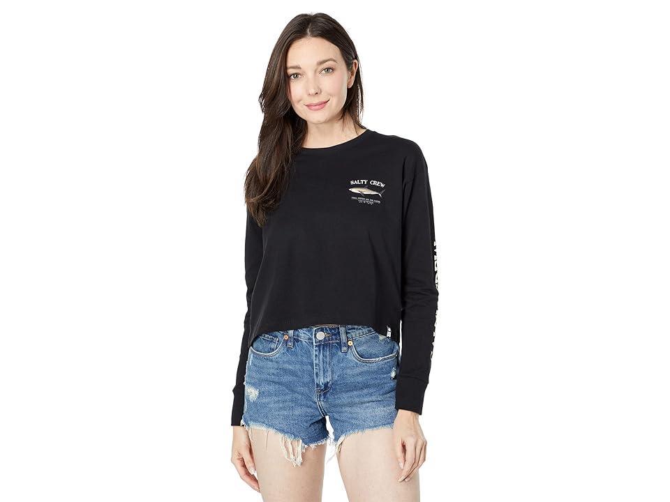 Salty Crew Bruce Long Sleeve Crop Tee Women's Clothing Product Image