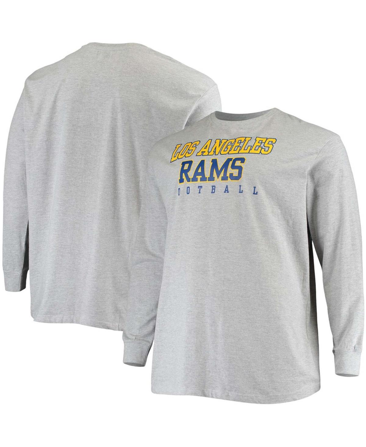 Mens Fanatics Branded Heathered Gray Los Angeles Rams Big & Tall Practice Long Sleeve T-Shirt Product Image