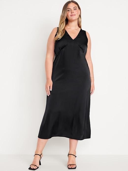 Sleeveless Satin Midi Slip Dress Product Image