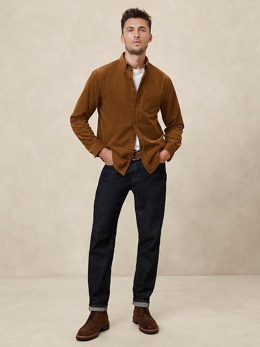 Slim Textured Corduroy Shirt Product Image