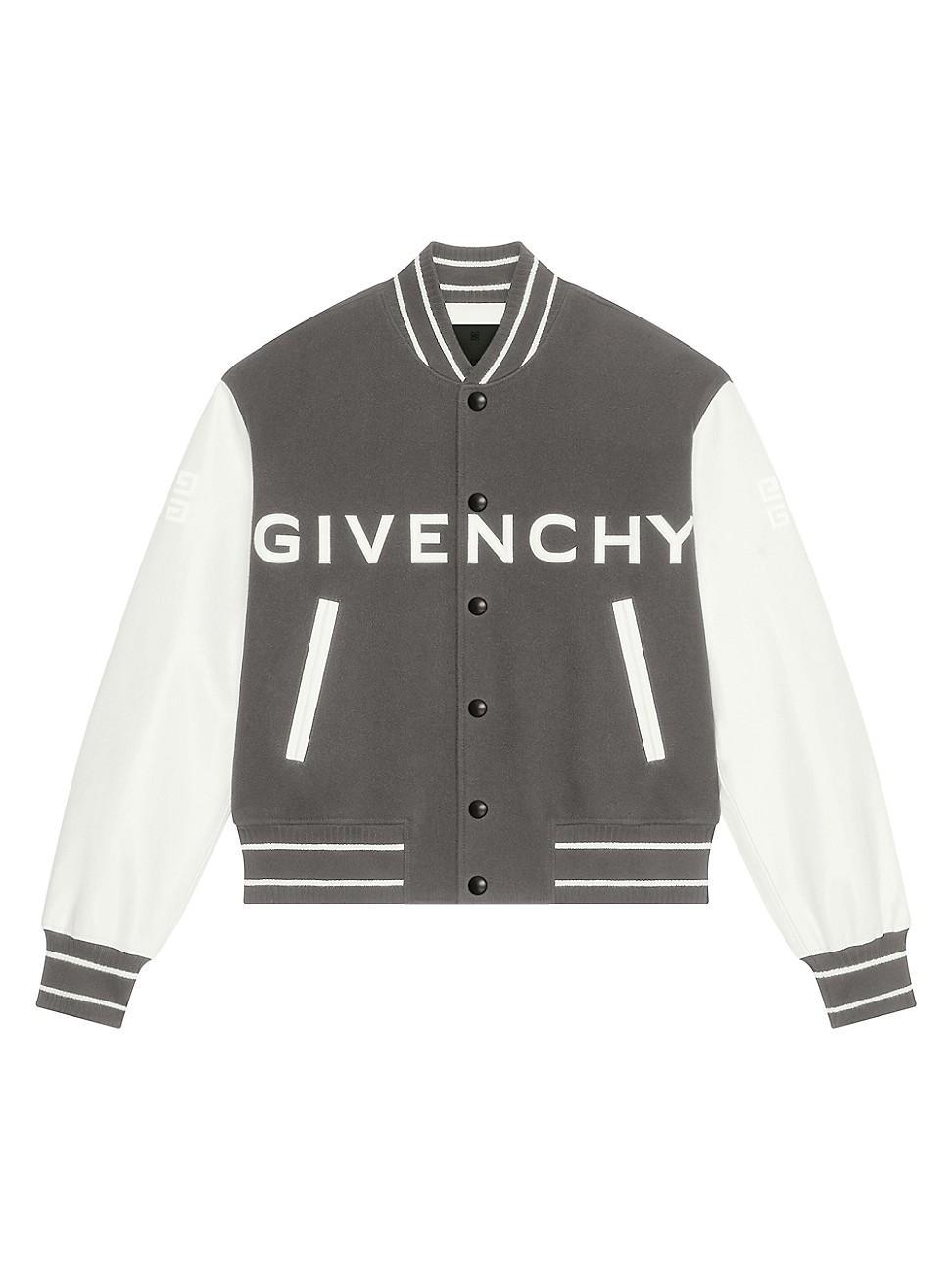 Mens Varsity Jacket In Wool And Leather Product Image