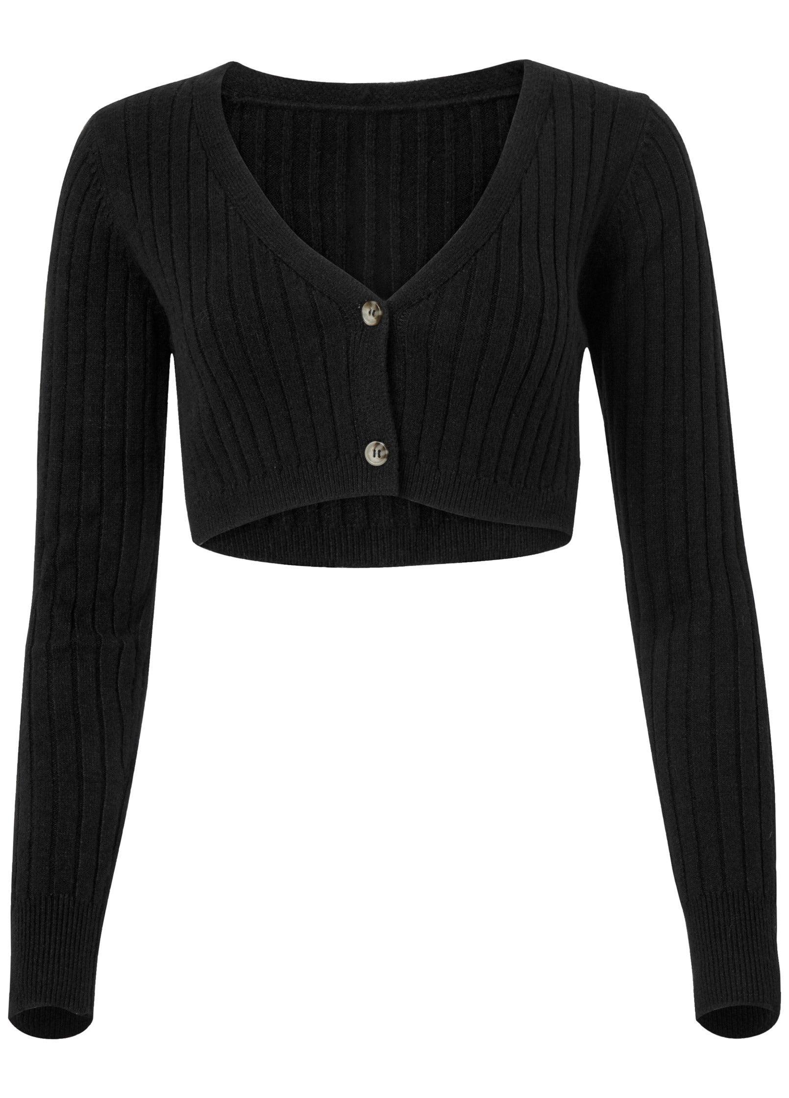 Cropped Cardigan - Black product image