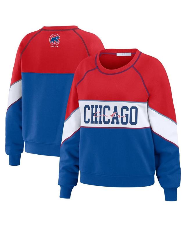 Womens Wear by Erin Andrews Red Chicago Cubs Crewneck Pullover Sweatshirt - Red Product Image