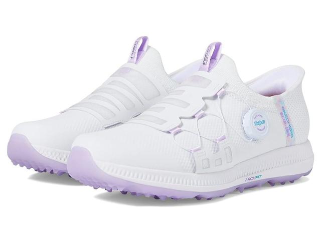 Skechers GO GOLF Go Golf Elite 5 Hands Free Slip-Ins (White/Lavender) Women's Shoes Product Image