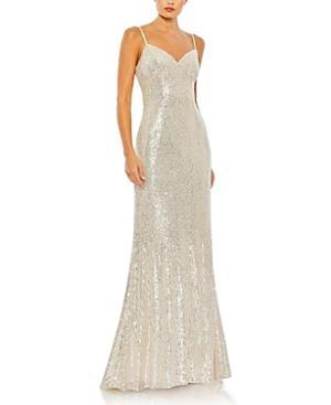 Mac Duggal Sequined Sleeveless Column Gown Product Image