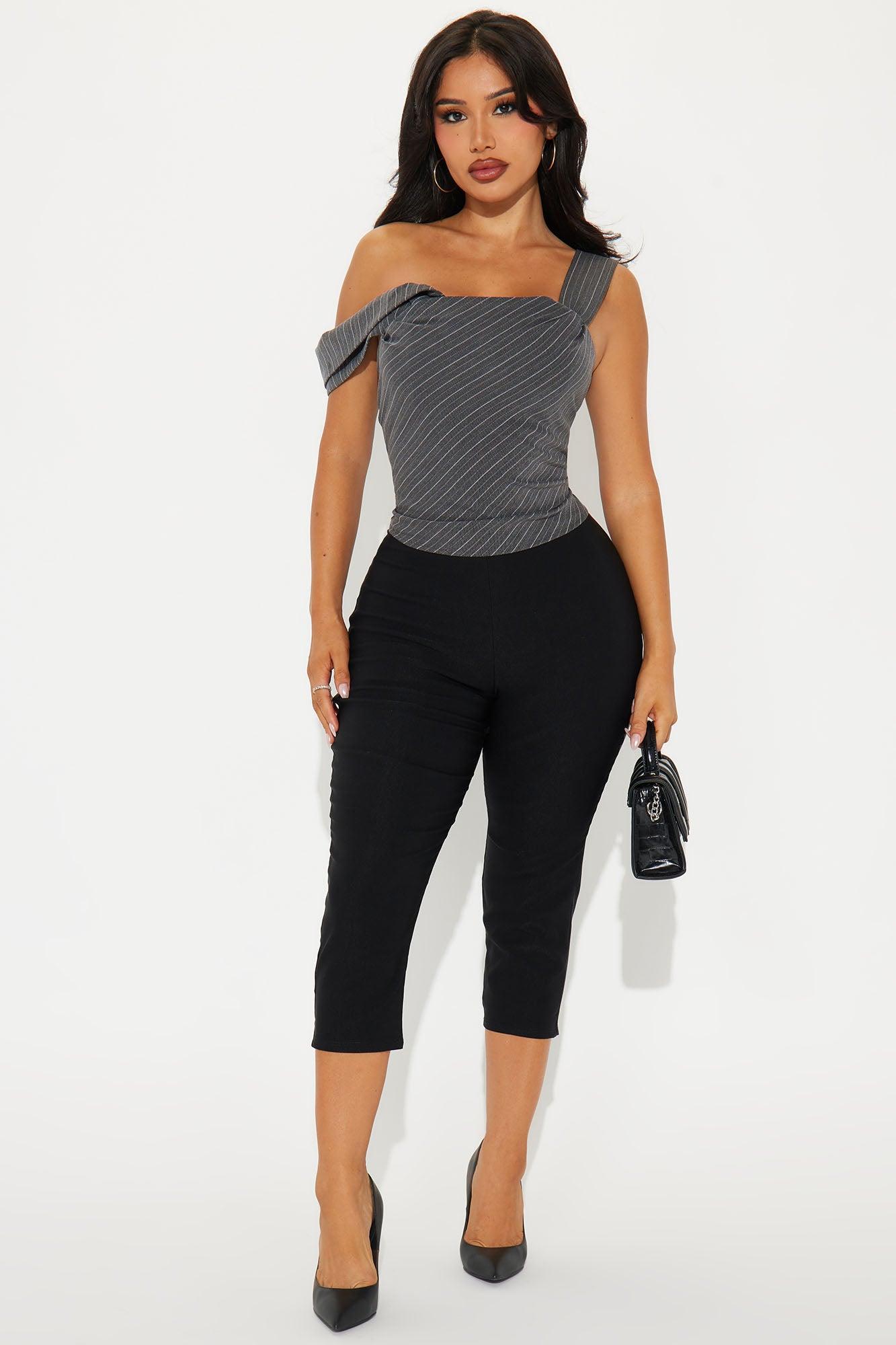 Sophisticated Choas Striped Top - Charcoal/combo Product Image