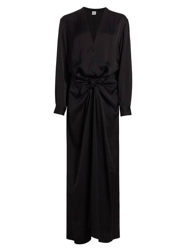 Womens Satin Knot Maxi Dress Product Image