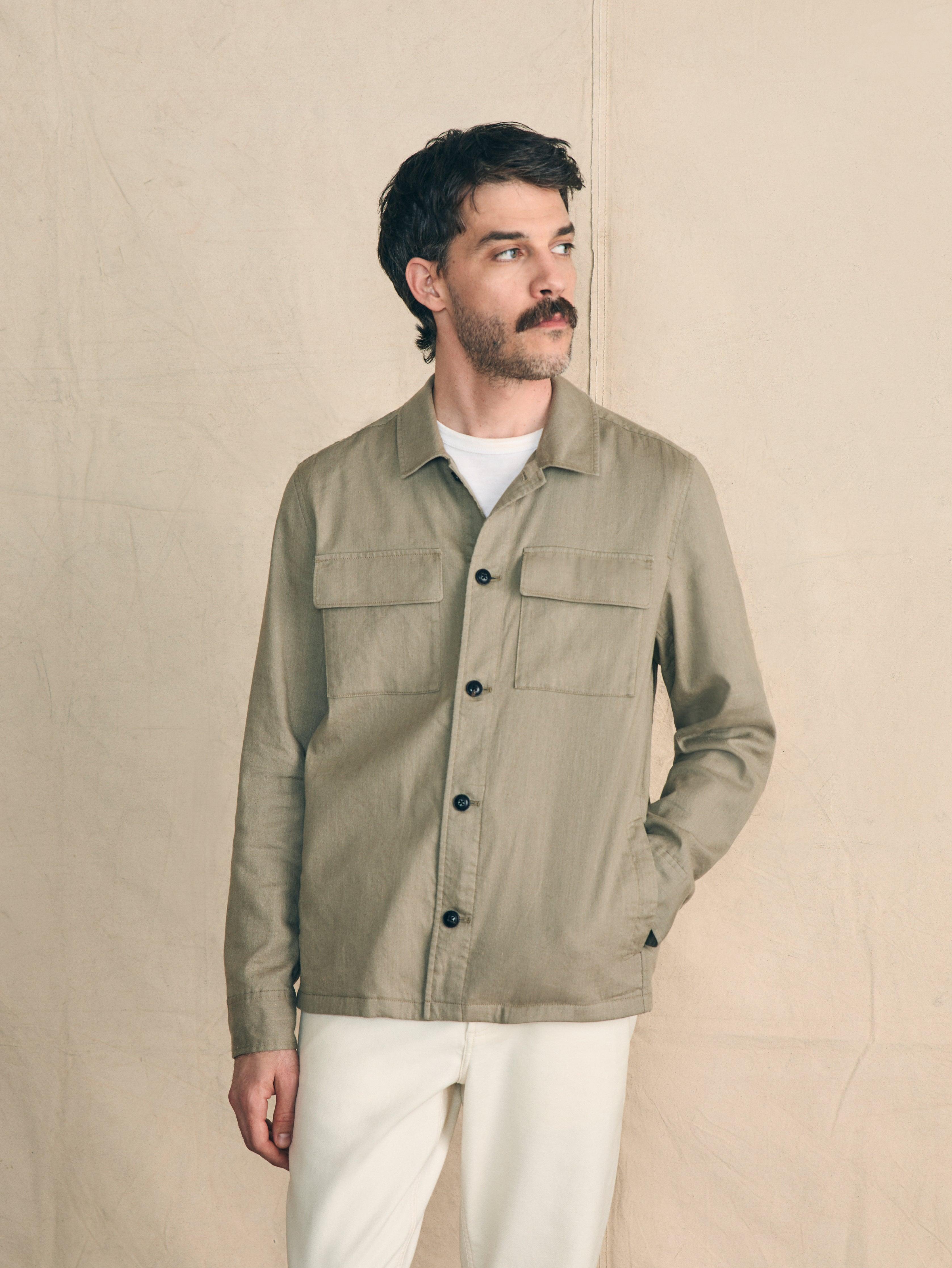 Movement™ Flex Linen Shirt Jacket - Olive Isle Male Product Image