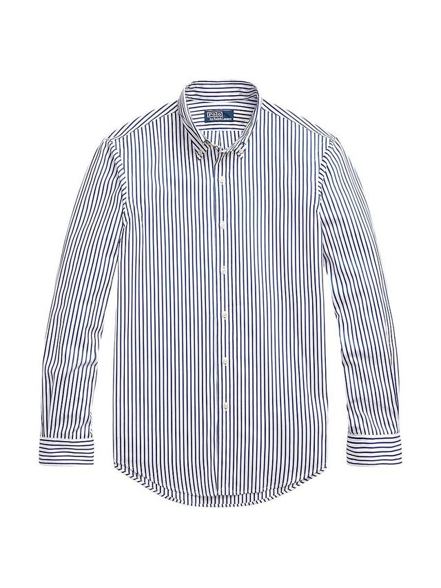 Mens Striped Cotton Button-Down Shirt Product Image