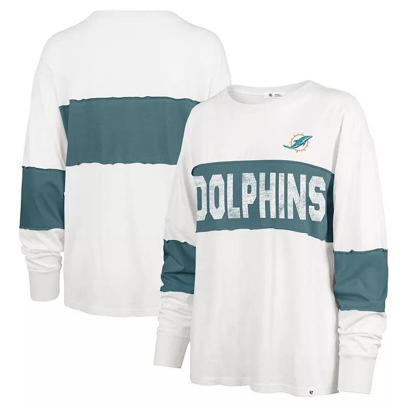 Womens 47 Cream Miami Dolphins Clubhouse Pride Taylor Long Sleeve T-Shirt Product Image