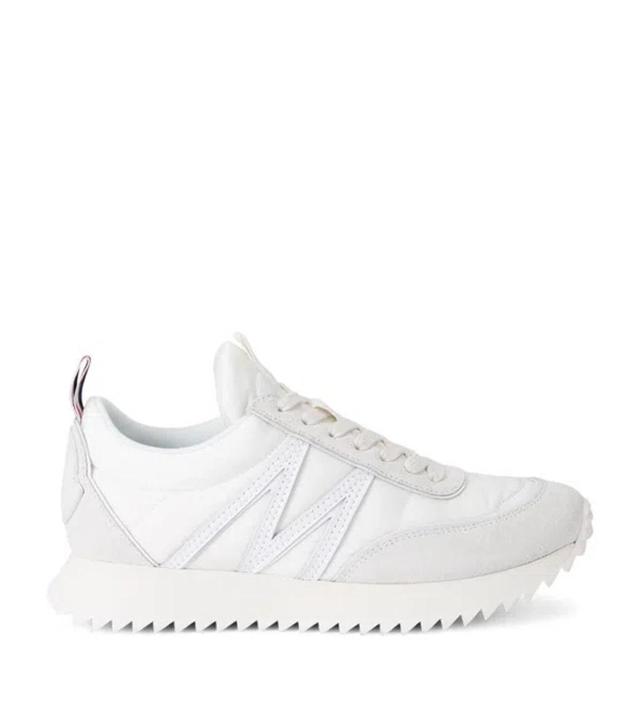 MONCLER White Leather Upper Sneaker In Bianco Product Image