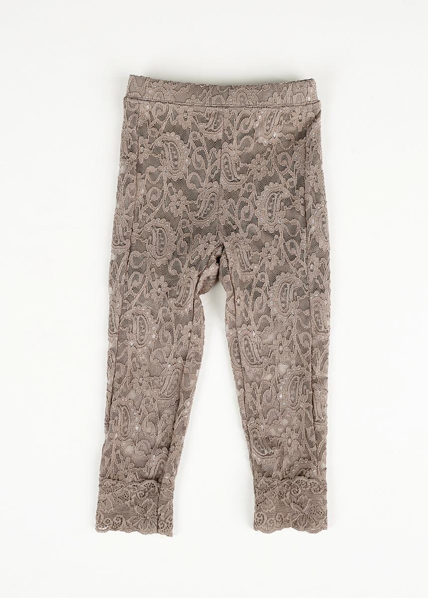 Elea Lace Leggings in Taupe Product Image