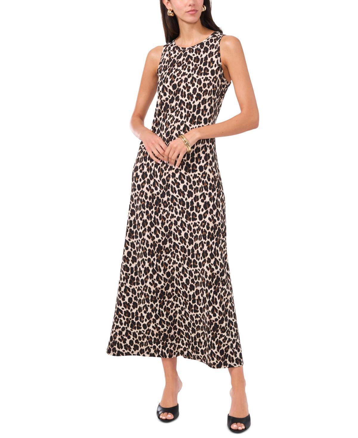 Vince Camuto Womens Printed Sleeveless Keyhole-Back Maxi Dress Product Image