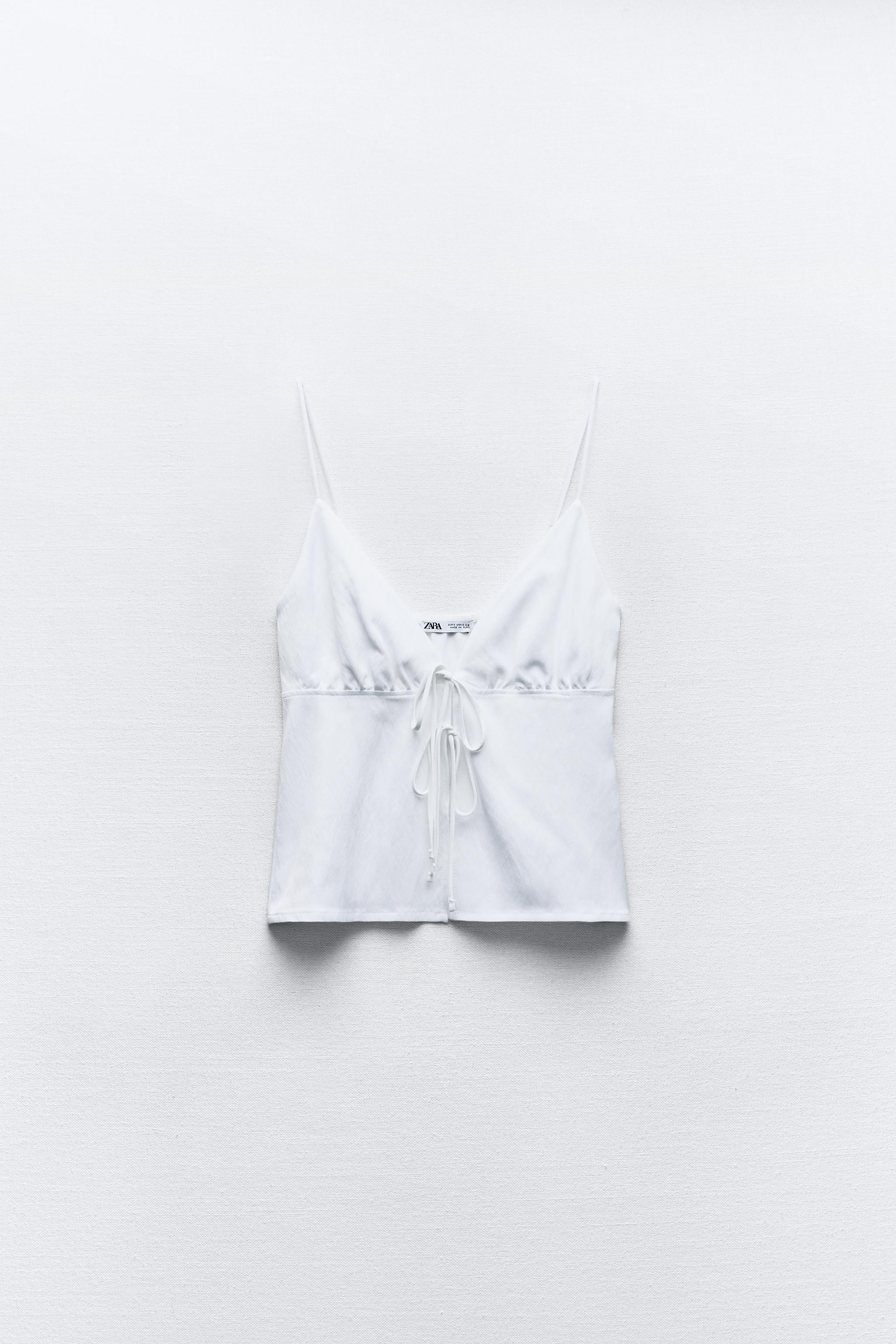 SATIN EFFECT TOP WITH BOW Product Image