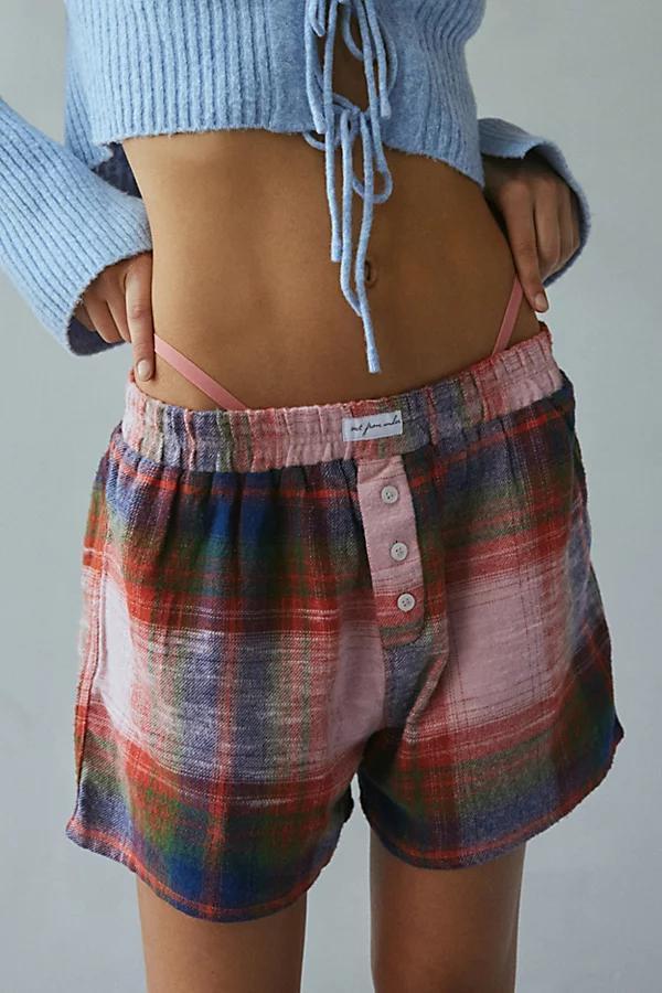 Out From Under Flannel Boxer Short Womens at Urban Outfitters Product Image