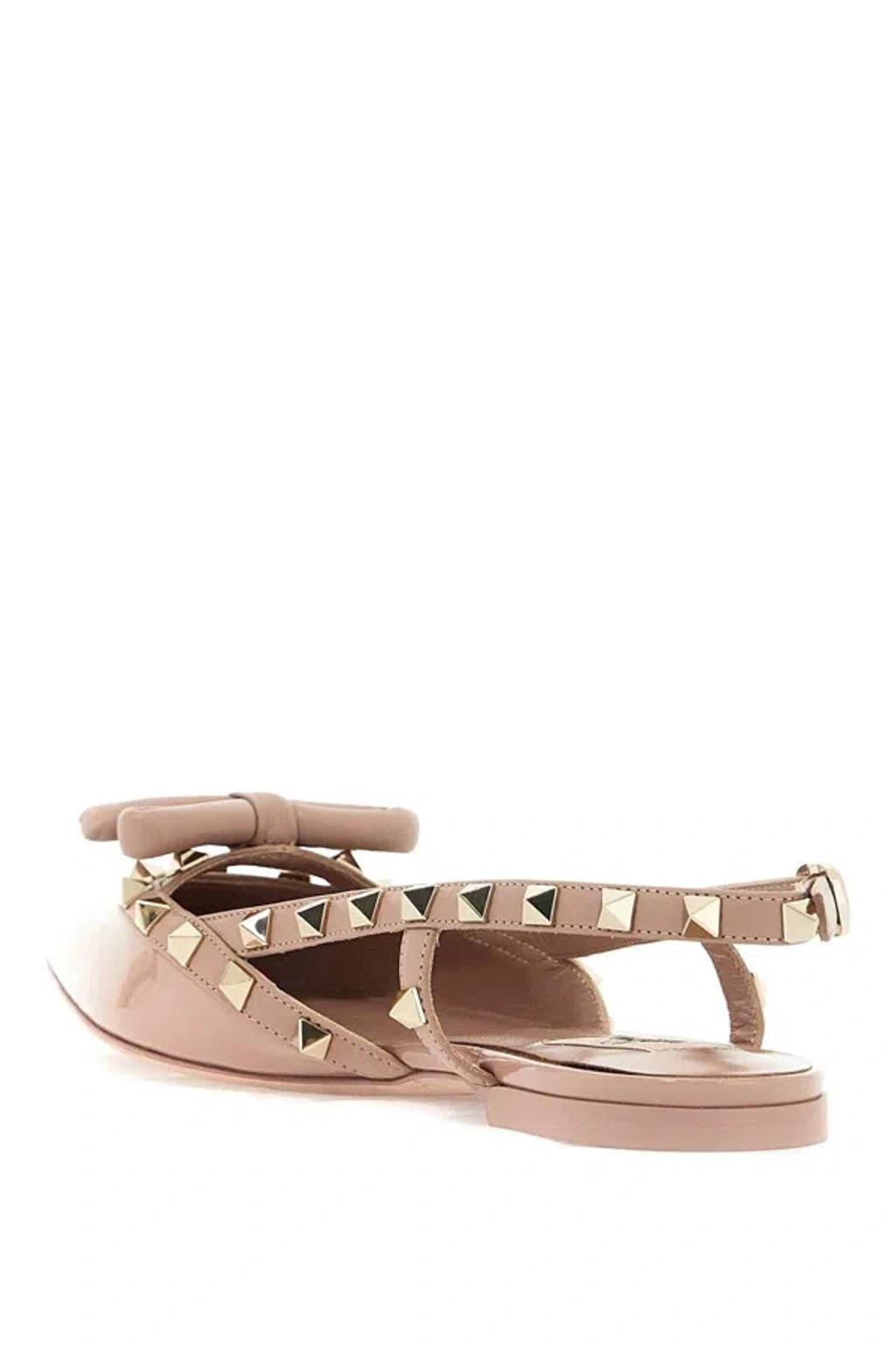 VALENTINO GARAVANI Rockstud Bow Slingback Baller In Neutro Product Image