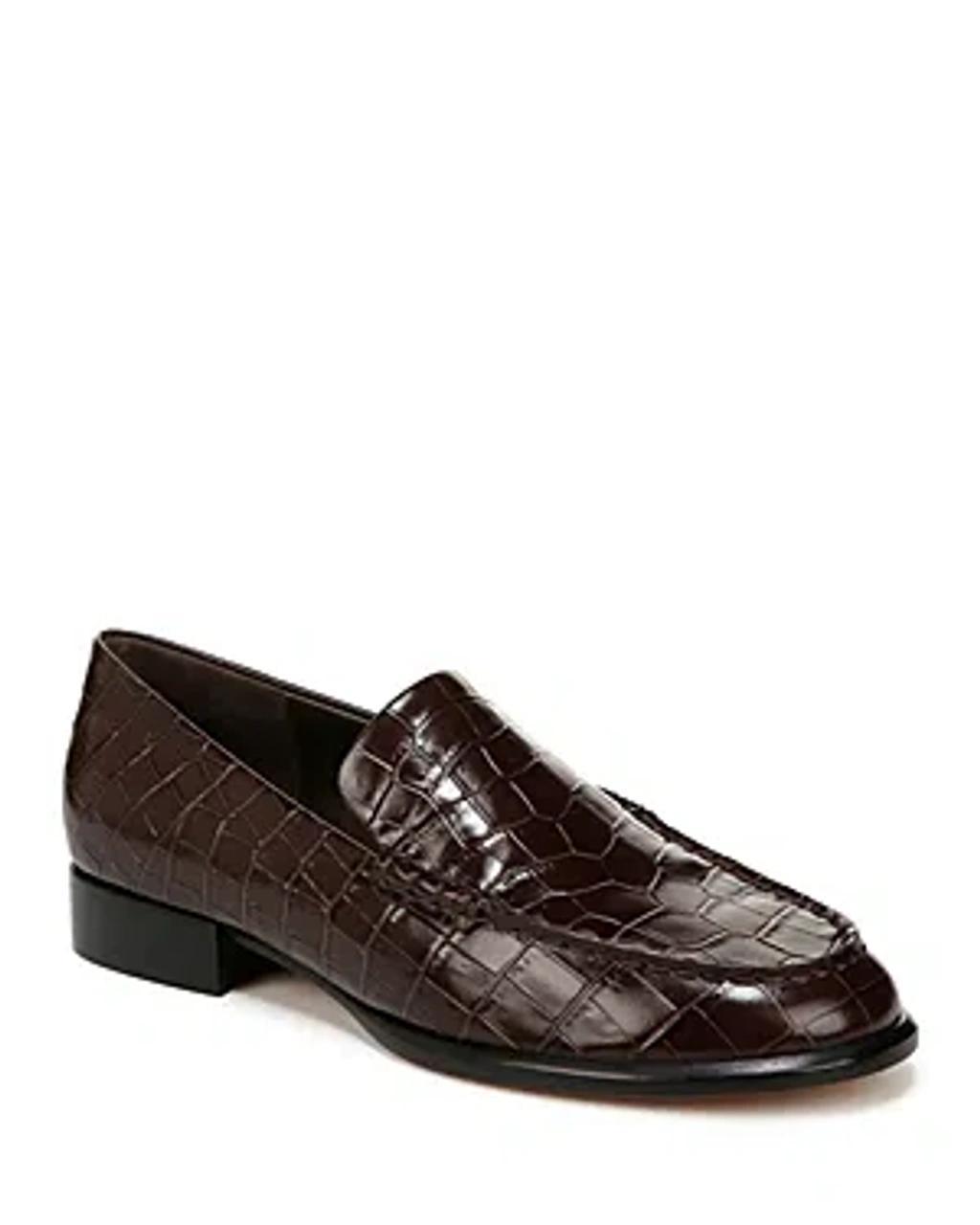 Naomi Croco Embossed Loafers In Cacao Brown Product Image