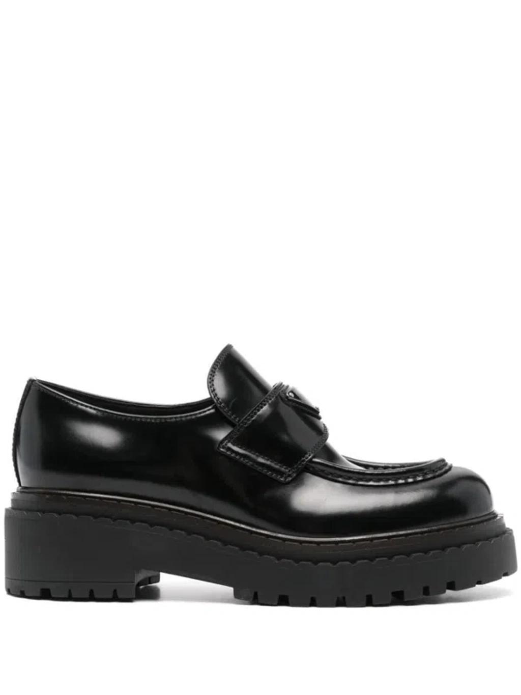 Smooth Leather Chunky Loafers In Black product image