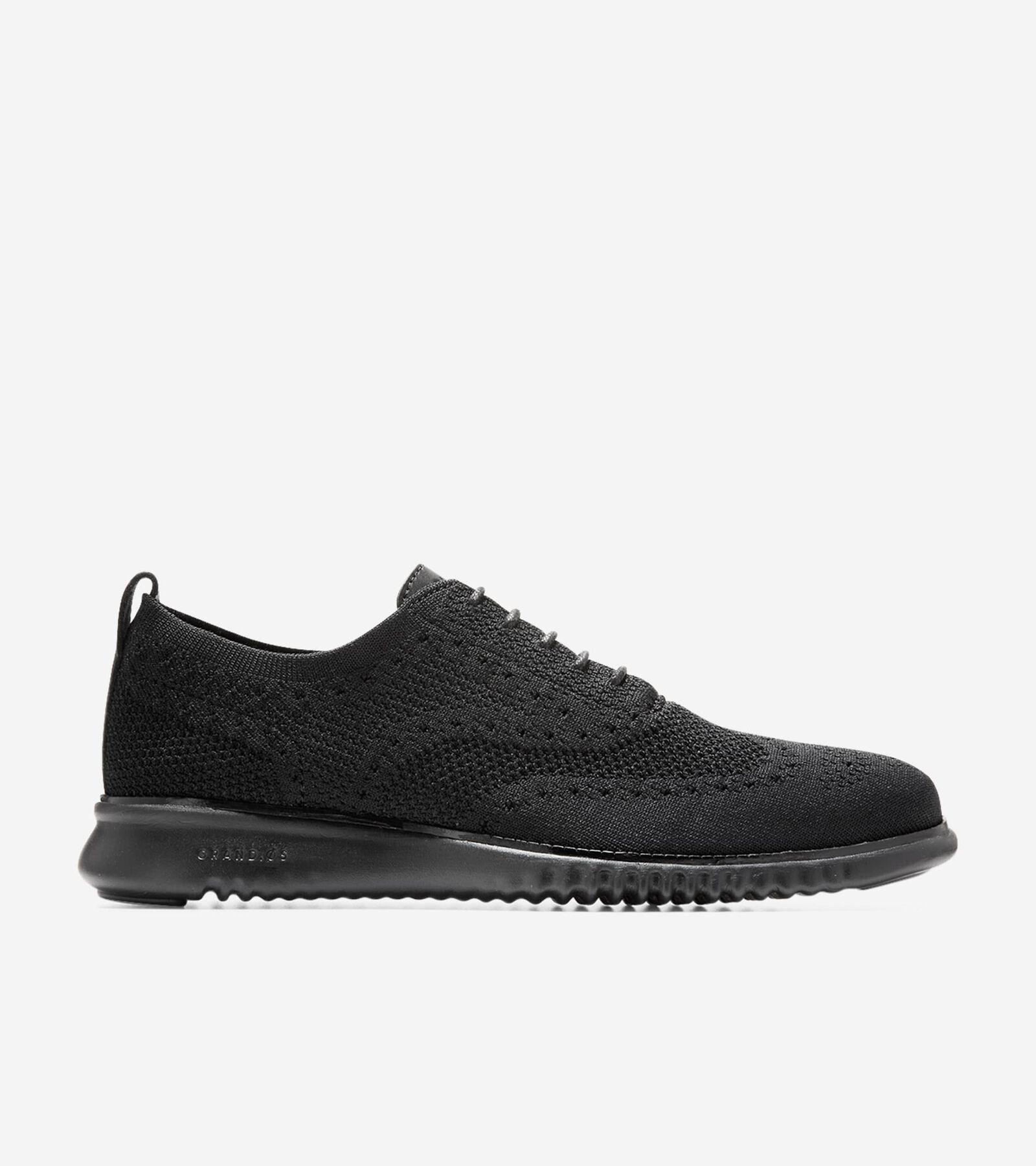 Cole Haan Mens Zerogrand Mesh Brogue-Style Sneakers - Black Product Image