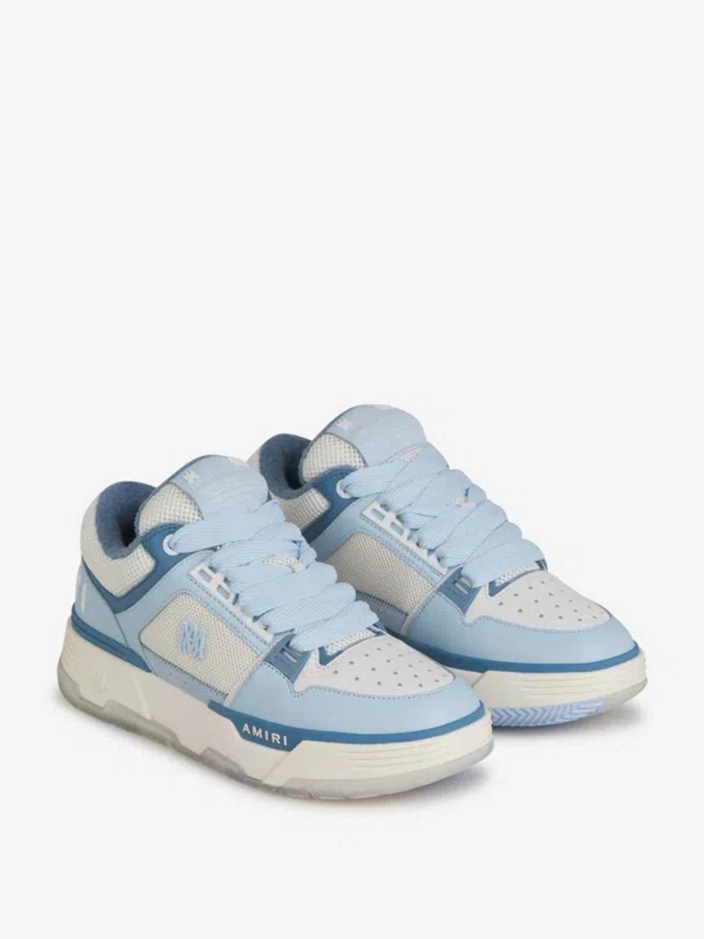 AMIRI Ma-1 Panelled Leather Sneakers In Alabaster Blue Product Image