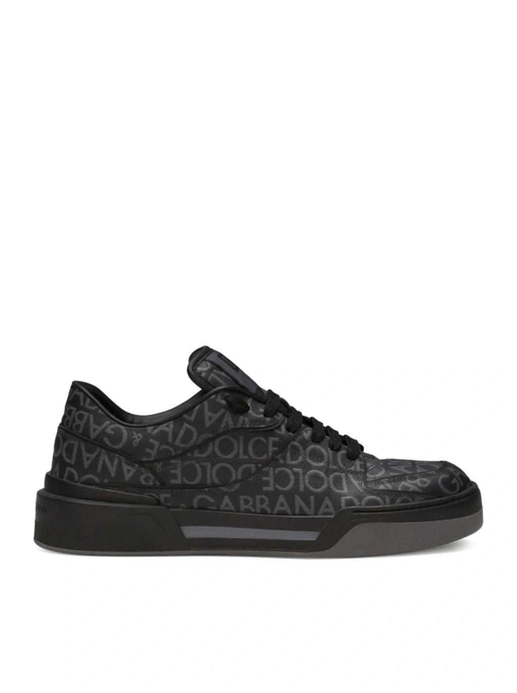 New Roma Coated-jacquard Sneakers In Black Product Image