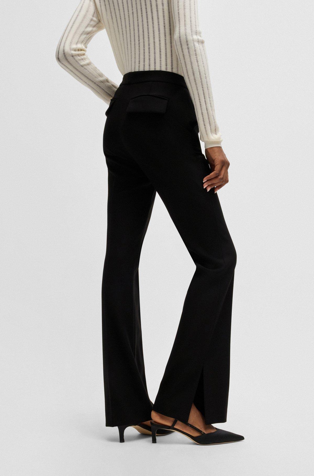 High-waisted slim-fit trousers with flared leg Product Image