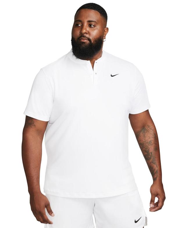 NikeCourt Mens Dri-fit Short Sleeve Tennis Blade Polo Shirt - Ashen Slate/(white) Product Image