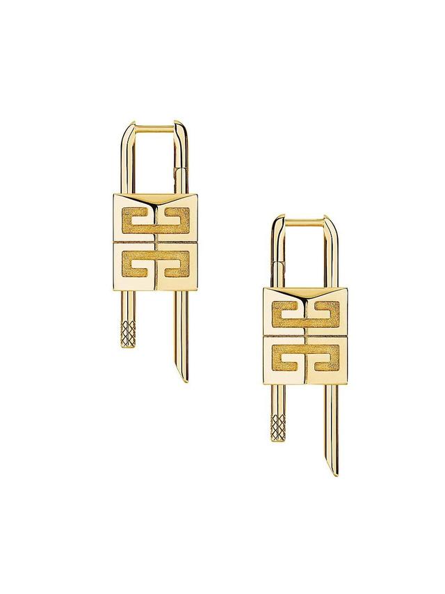 Womens Lock Earrings in Metal Product Image