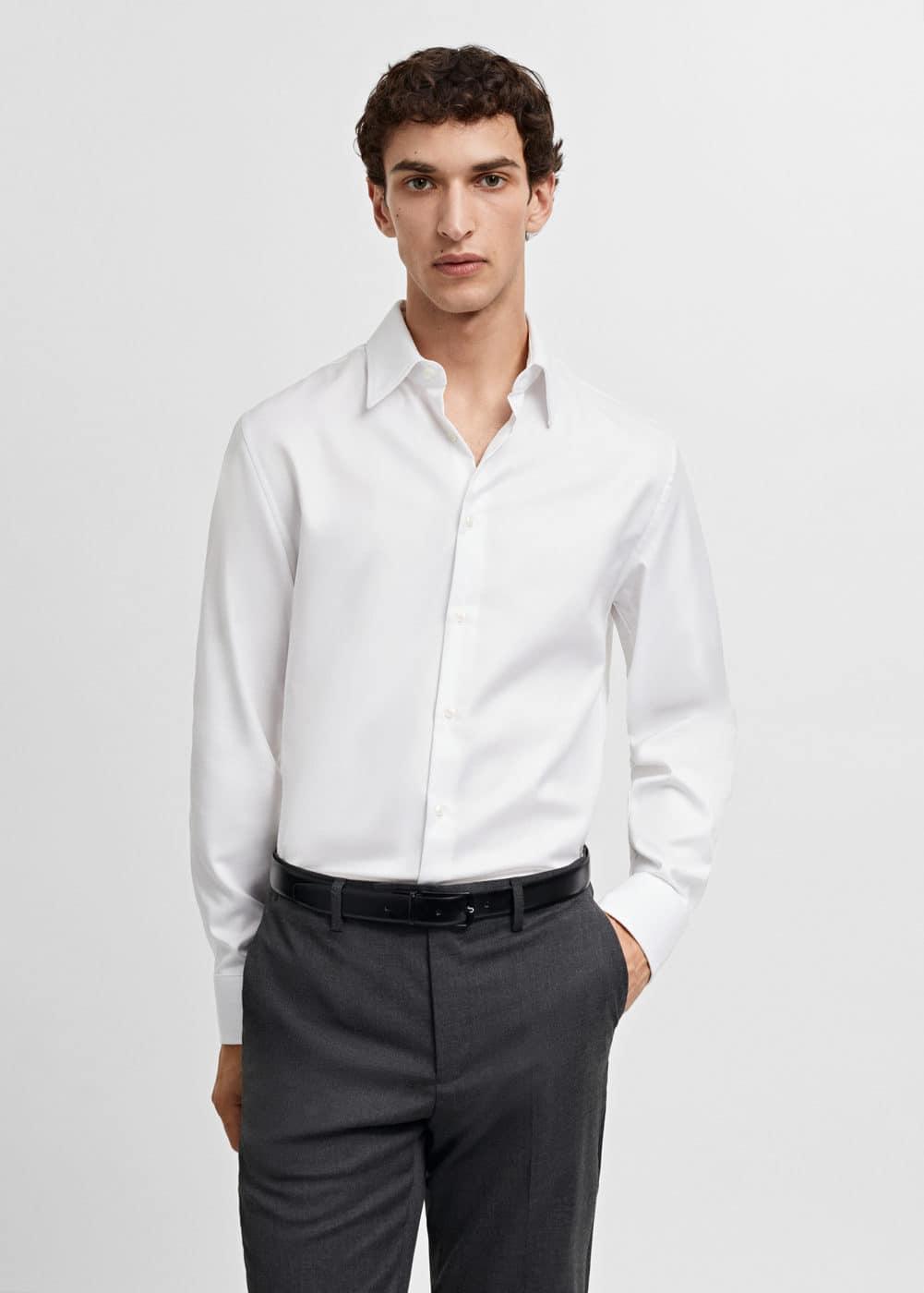 Mango Mens Structured Dress Shirt Product Image