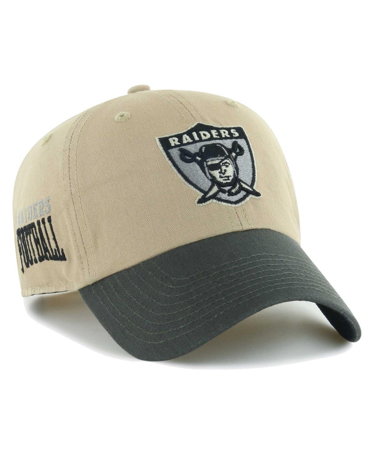 Mens 47 Khaki/Charcoal Las Vegas Raiders Ashford Clean Up Adjustable Hat Product Image