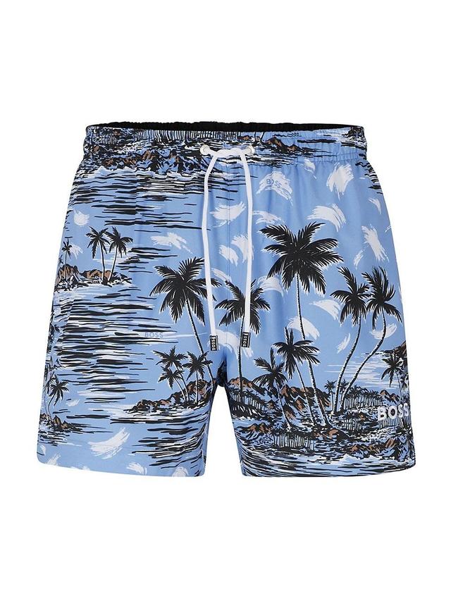 Mens Seasonal-Print Swim Shorts Product Image